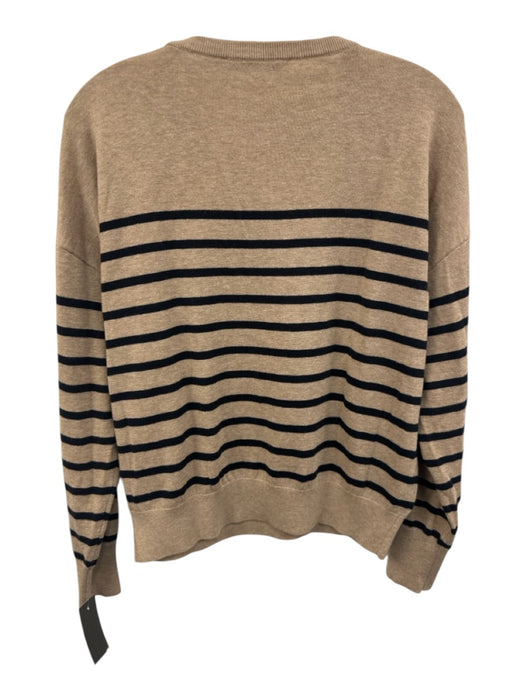 Jenni Kayne Size S Brown & Navy Wool & Cotton Long Sleeve Striped Sweater Brown & Navy / S