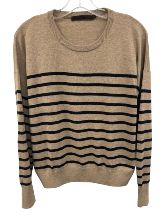 Jenni Kayne Size S Brown & Navy Wool & Cotton Long Sleeve Striped Sweater Brown & Navy / S