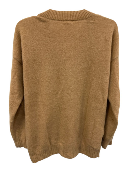 Minnie Rose Size S Brown Cashmere Long Sleeve V Neck Knit Sweater Brown / S