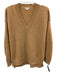 Minnie Rose Size S Brown Cashmere Long Sleeve V Neck Knit Sweater Brown / S
