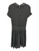 Milly Size M Dark Gray Viscose & Polyester Short Sleeve Collar Pleats Dress Dark Gray / M