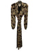 Figue Size S Black, Gold, Multi Viscose Blend Long Sleeve Metallic Thread Dress Black, Gold, Multi / S