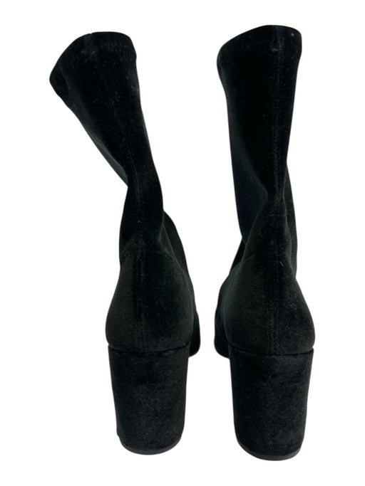Stuart Weitzman Shoe Size 8 Black Velvet Pointed Toe Block Heel Boots Black / 8