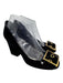 Gucci Shoe Size 38 Black Suede leather Block Heel Buckle Gold Hardware Pumps Black / 38