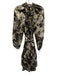 Kobi Halperin Size S Gray, Black & Gold Silk & Metallic Ruffle Neck Midi Dress Gray, Black & Gold / S