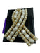 Trifari Gold & White Gold Toned Faux Pearl Ribbon Shape Pin Closure Brooch Gold & White