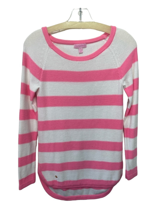 Lilly Pulitzer Size S Pink & White Cotton Blend Striped Knit Long Sleeve Sweater Pink & White / S