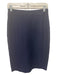 St John Collection Size 4 Navy Wool Blend Elastic Waist Knit Knee Length Skirt Navy / 4