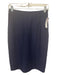 St John Collection Size 4 Navy Wool Blend Elastic Waist Knit Knee Length Skirt Navy / 4