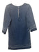 Stella McCartney Size 44 Med Wash Cotton Denim Round Neck 3/4 Sleeve Dress Med Wash / 44