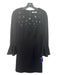 Trina Turk Size 0 Black Rayon Blend Embellished Paneled Bell Sleeves Dress Black / 0