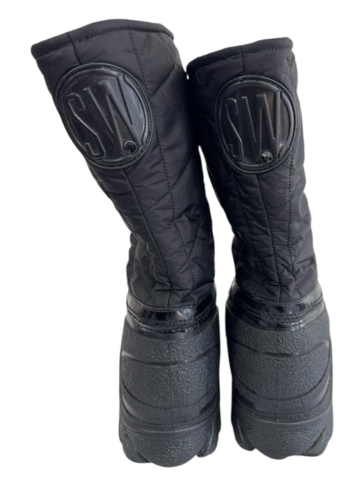 Stuart Weitzman Shoe Size L Black Rubber Quilted Cinch Closure Snow Booties Black / L