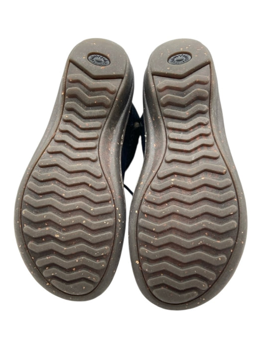 Ugg Shoe Size 8 Black & Cream Suede Faux Sherpa Lace Up Booties Black & Cream / 8