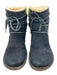 Ugg Shoe Size 8 Black & Cream Suede Faux Sherpa Lace Up Booties Black & Cream / 8