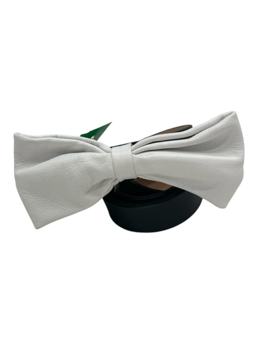 Garuglieri Black & White Leather Bow detail Belts Black & White / M