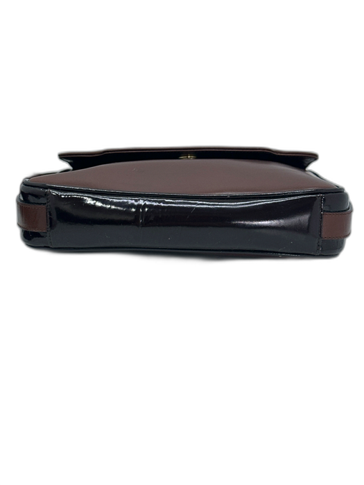 Salvatore Ferragamo Brown Leather Gold hardware Magnetic Clasp Crossbody Bag Brown / S