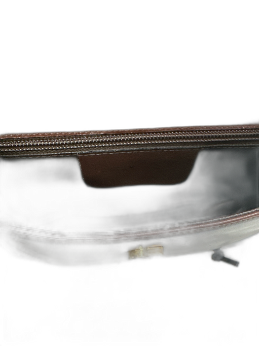 Salvatore Ferragamo Brown Leather Gold hardware Magnetic Clasp Crossbody Bag Brown / S