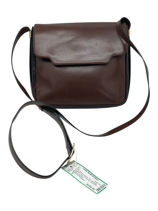 Salvatore Ferragamo Brown Leather Gold hardware Magnetic Clasp Crossbody Bag Brown / S