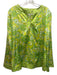 St. John Size S Green & Yellow Silk Blend Long Sleeve Floral & Geometric Top Green & Yellow / S
