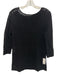 Lauren Size Large Black Mercerized Cotton 3/4 Sleeve Open Knit Wide Neck Sweater Black / Large