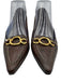 Prada Shoe Size 38 Brown & Gold Leather Pointed Toe Gold Hardware Pumps Brown & Gold / 38