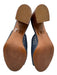 Cole Haan Shoe Size 8 Blue Leather Open Weave Stacked Heel Round Toe Sandals Blue / 8