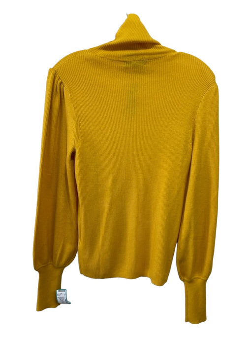 J Crew Size S Yellow Wool Turtleneck Long Puff Sleeve Ribbed Sweater Yellow / S