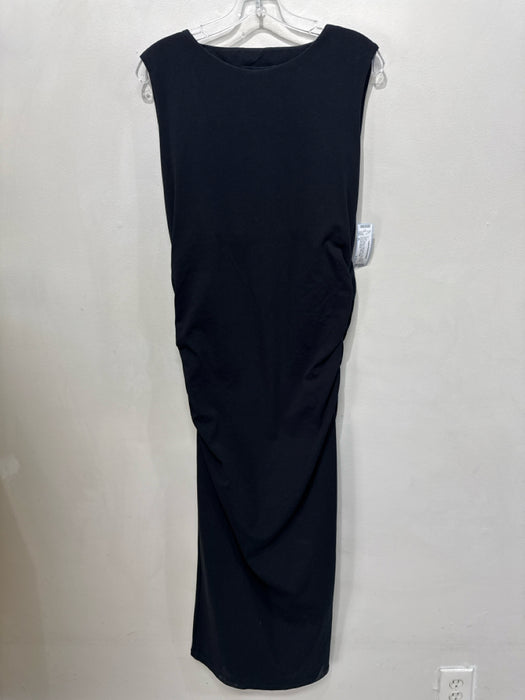 Veronica Beard Size XL Black Cotton Blend Sleeveless Ruched Sides Sheath Dress