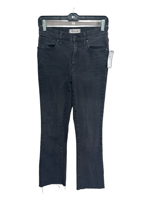 Madewell Size 26 Black Cotton Denim Raw Hem Bootcut Jeans Black / 26