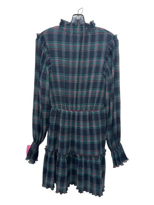 The Fifth Label Size Medium Green, Blue & Red Polyester Plaid Long Sleeve Dress Green, Blue & Red / Medium