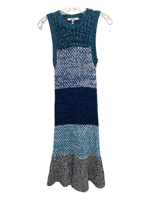 Derek Lam 10 Crosby Size XS Blue, White & Black cotton & polyamide Knit Dress Blue, White & Black / XS