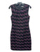 Trina Turk Size 0 Black, Red & Blue Rayon & Nylon Blend Tank Chain Trim Dress Black, Red & Blue / 0