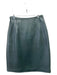 Nordstrom Size 4 Green Leather Pleated Seams Back Zip Skirt Green / 4