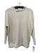 Sandro Size Est Small Cream Cotton Blend Frayed Detail 3/4 Sleeve Sweater Cream / Est Small