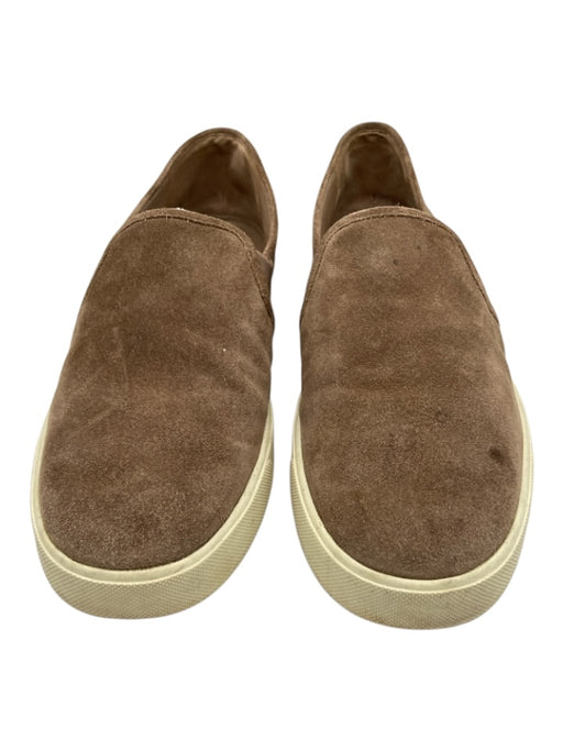 Vince Shoe Size 8 Brown & Cream Leather Upper Slip On Elastic Suede Sneakers Brown & Cream / 8