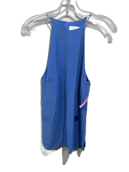 Zimmermann Size 0 Blue Silk Halter Back Zip Sleeveless Tank Top Blue / 0