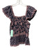 Sea New York Size S Navy, Pink, White Cotton Ruffle Cap Sleeve Floral Top Navy, Pink, White / S