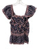 Sea New York Size S Navy, Pink, White Cotton Ruffle Cap Sleeve Floral Top Navy, Pink, White / S
