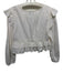 Cleobella Size M White Cotton V Neck Long Sleeve Buttons Ruffle Top White / M
