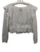 Cleobella Size M White Cotton V Neck Long Sleeve Buttons Ruffle Top White / M