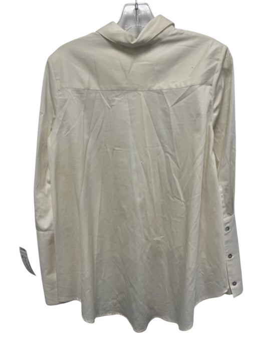 Abbey Glass Size XS Cream Cotton Blend Mother of Pearl Buttons Button Down Top Cream / XS