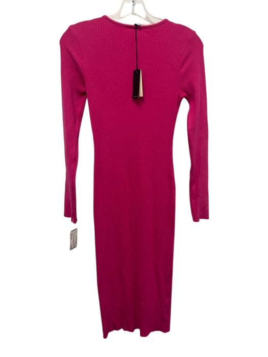 Monrow Size Small Hot pink Cotton Blend Long Sleeve Ribbed Maxi Dress Hot pink / Small