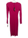 Monrow Size Small Hot pink Cotton Blend Long Sleeve Ribbed Maxi Dress Hot pink / Small