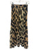 Ganni Size 36 Black & Tan Polyester Pleated Leopard Maxi Skirt Black & Tan / 36