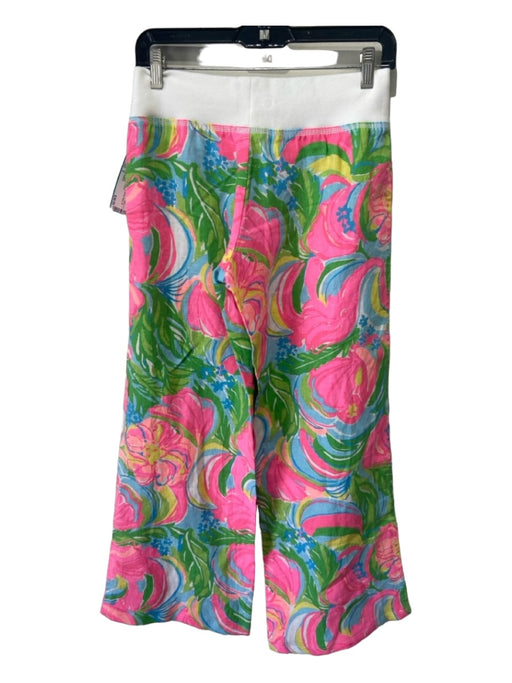 Lilly Pulitzer Size S Multicolor Linen Drawstring Waist All Over Print Pants Multicolor / S