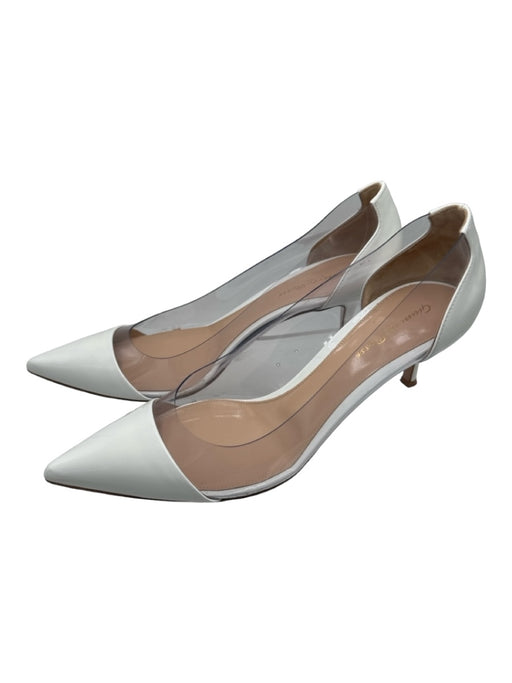 Gianvito Rossi Shoe Size 39.5 White & Nude Leather & Plastic Pointed Toe Shoes White & Nude / 39.5