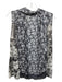 Marc Jacobs Size 4 Gray Silk Pleat Detail Floral Button Down Sleeveless Top Gray / 4