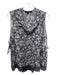 Marc Jacobs Size 4 Gray Silk Pleat Detail Floral Button Down Sleeveless Top Gray / 4