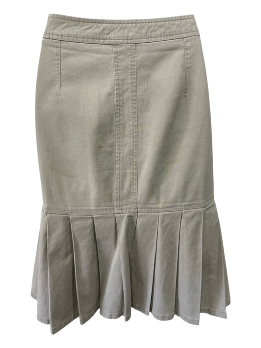 Chanel Size 38 Taupe Cotton Blend Side Zip Pleated Pockets Above Knee Skirt Taupe / 38
