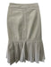 Chanel Size 38 Taupe Cotton Blend Side Zip Pleated Pockets Above Knee Skirt Taupe / 38